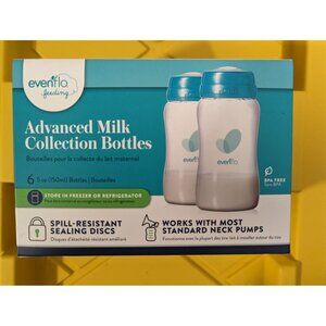 LOT OF SIX BOXES Evenflo Advanced Milk Collection Bottles 6 Oz